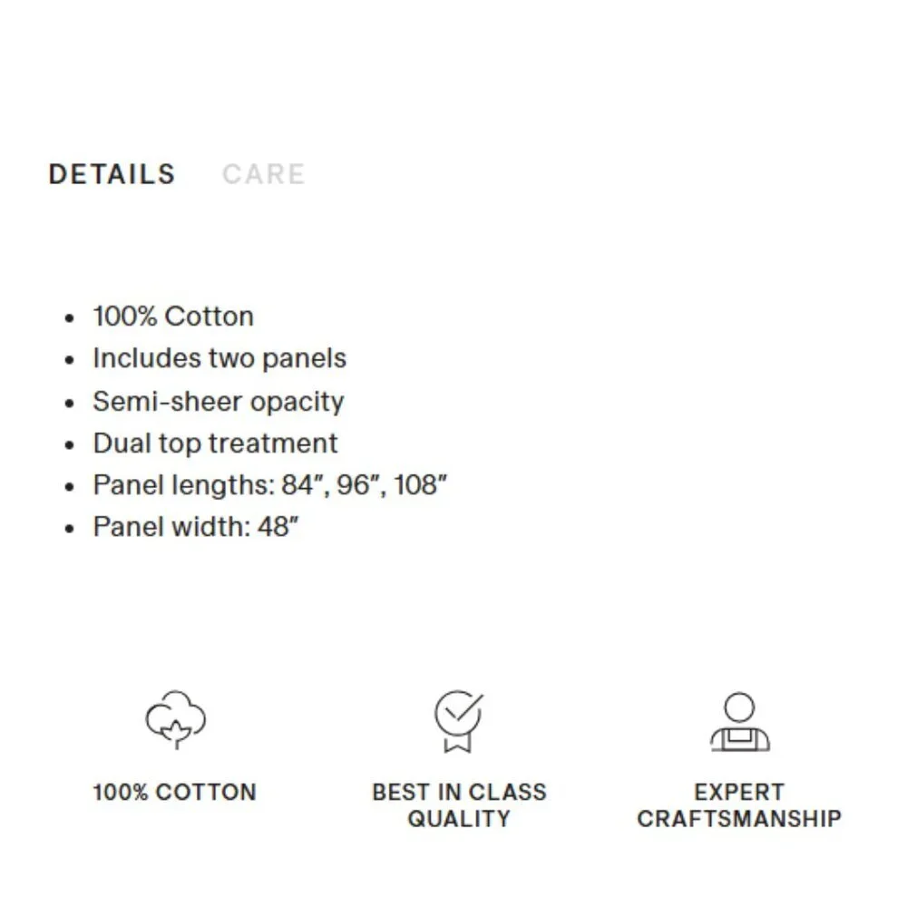 NWOT QUINCE 48x108 Cotton Sheer Curtain Set (Set of 2) Grey 5⭐Customer Reviews - Picture 5 of 9